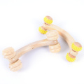 1pc Solid Wood Four Wheels Car Roller Massage Full-body Wooden Handheld Body Roller Massager Body Health Care