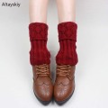 Leg Warmers Women Hollow Crochet Knitting Thicker Ladies Elegant Womens Solid Simple All-match Soft Cotton High Quality Trendy