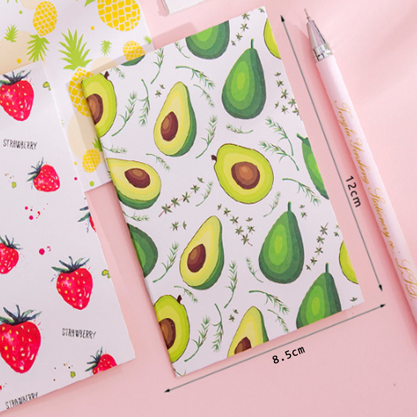 4pcs/lot kawaii Korea creative small fresh painting series Plant pineapple Notebook Stationery student supplies