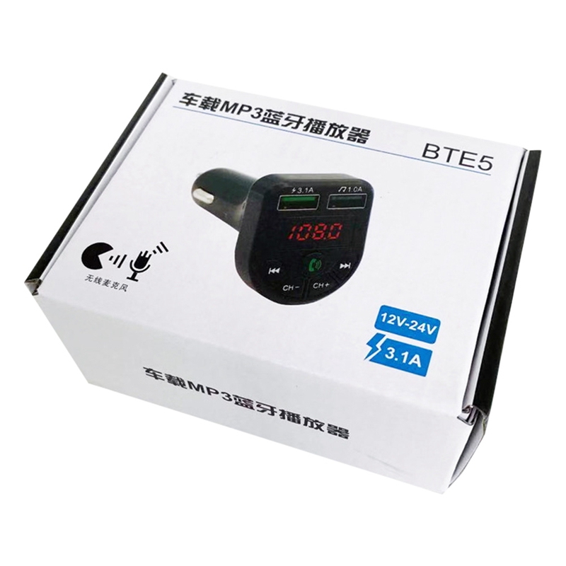 Fit Car Auto Bluetooth Transmitter Modulator 5.0 FM Handsfree MP3 Player Dual USB Phone Charger Wireless Audio Music Player