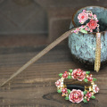 Vintage Tassel Flower Blossom Hair Sticks Women Retro Banquet Hair Jewelry Painting Flower Hair Clip Barrettes