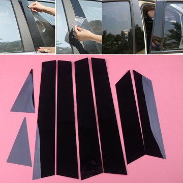 DWCX 8Pcs Glossy Polished Pillar Posts Door Window Sills Trim Panel Decal Cover Strip fit for Nissan Altima 2013-2016 2017 2018