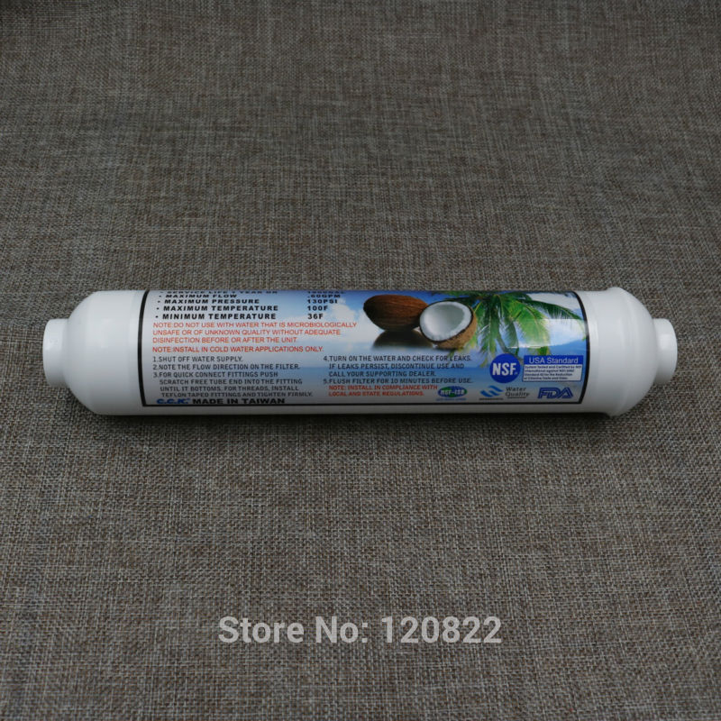 Free Shipping C.C.K. T33 Coconut GAC Post Carbon Filter Chlorine Taste & Odor Reduction Water Filter for Reverse Osmosis System