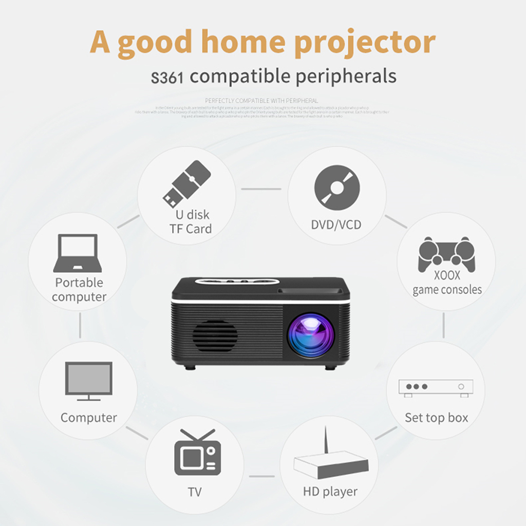 Small Projector LED Home Theater Cinema 20-100inch AV/VGA/HDMI/USB/SD AU