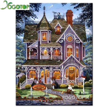 YOGOTOP DIY Diamond Embroidery Full Diamond Painting Cross Stitch 5D Diamond Mosaic bright villa Rhinestones Needlework CV023