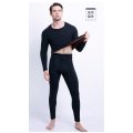 2021 Winter Thermal Underwear Men Long Thermal Suit Polyester Comfortable Warm Tops + Pants Piece Set Thermal Underwear