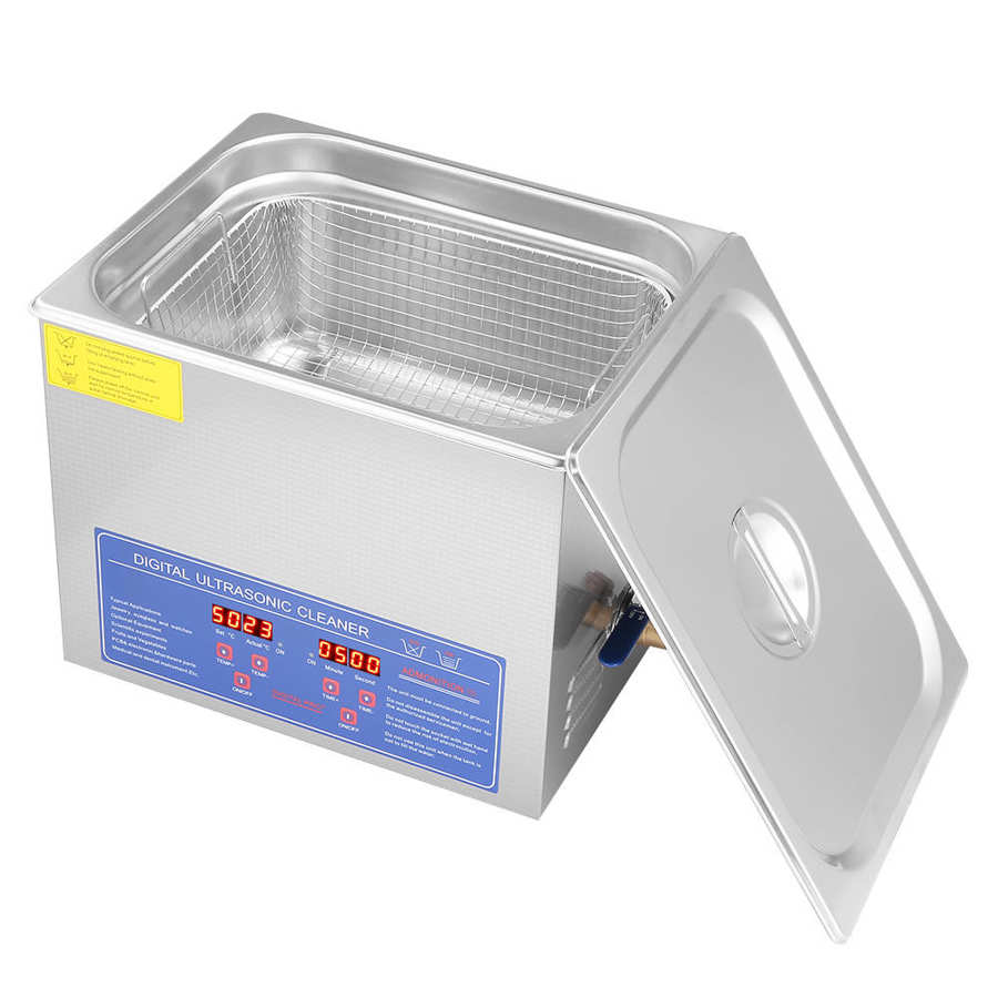 10L Stainless Steel Digital Cleaning Machine Ultrasonic Cleaner Bath Tank Timer Heated Machine for Grass Jewelry Washing