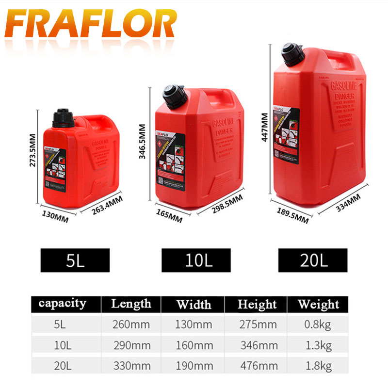 5L 10L Fuel Tank Gas Canister Jerrycan Red Yellow Green Plastic Gas Diesel Petrol Oil Containers Gasoline Mount Car Motorcycle