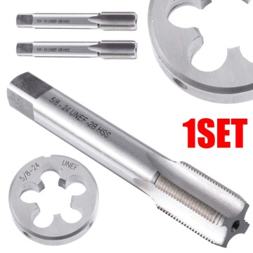 1/2-28 UNEF 5/8-24 UNEF Hand Tap Round Die Cut HSS Right Hand Tapping Tool for Hand Tap Tools Tapping Set