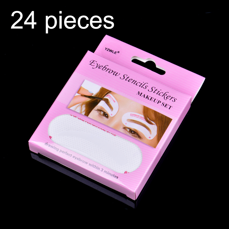 24 Pcs Non Wovens Eyebrow Stencil Pencil For Eyebrows Enhancer Drawing Guide Card Brow Template DIY Makeup Tools