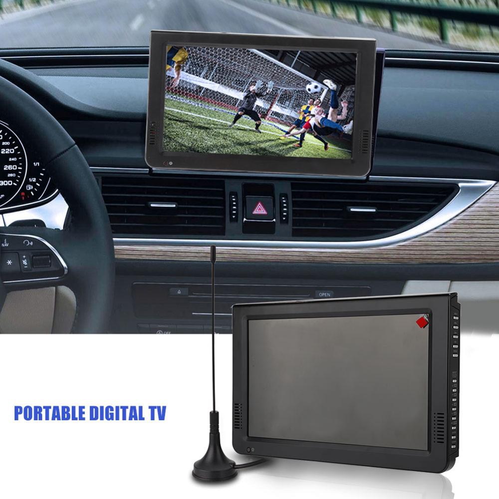 LEADSTAR 10.1 inch HD Portable TV DVB-T2 ATSC ISDB-T tdt Digital and Color Analog mini small Car Television USB SD for EU Plug