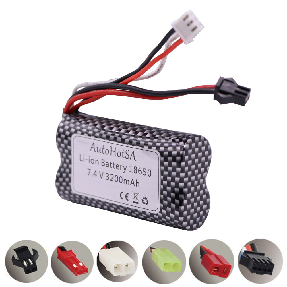 7.4V 3200mAh Lipo Batery SM/JST/T/TAMIYA Plug For remote control RC helicopter toys parts 7.4 V Lipo battery 18650 Toys Battery
