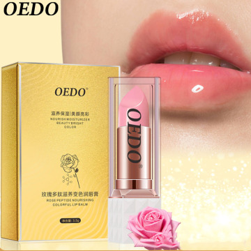 OEDO Rose Peptide Nourishing Colorful Lip Balm Reduce Lip Wrinkles Moisturize Repair Damaged Lip Smoothing Anti-chapped Lip Care