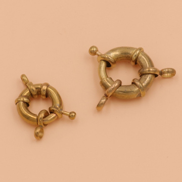 2pcs Brass Jewelry O-ring Snap Hook with Double 