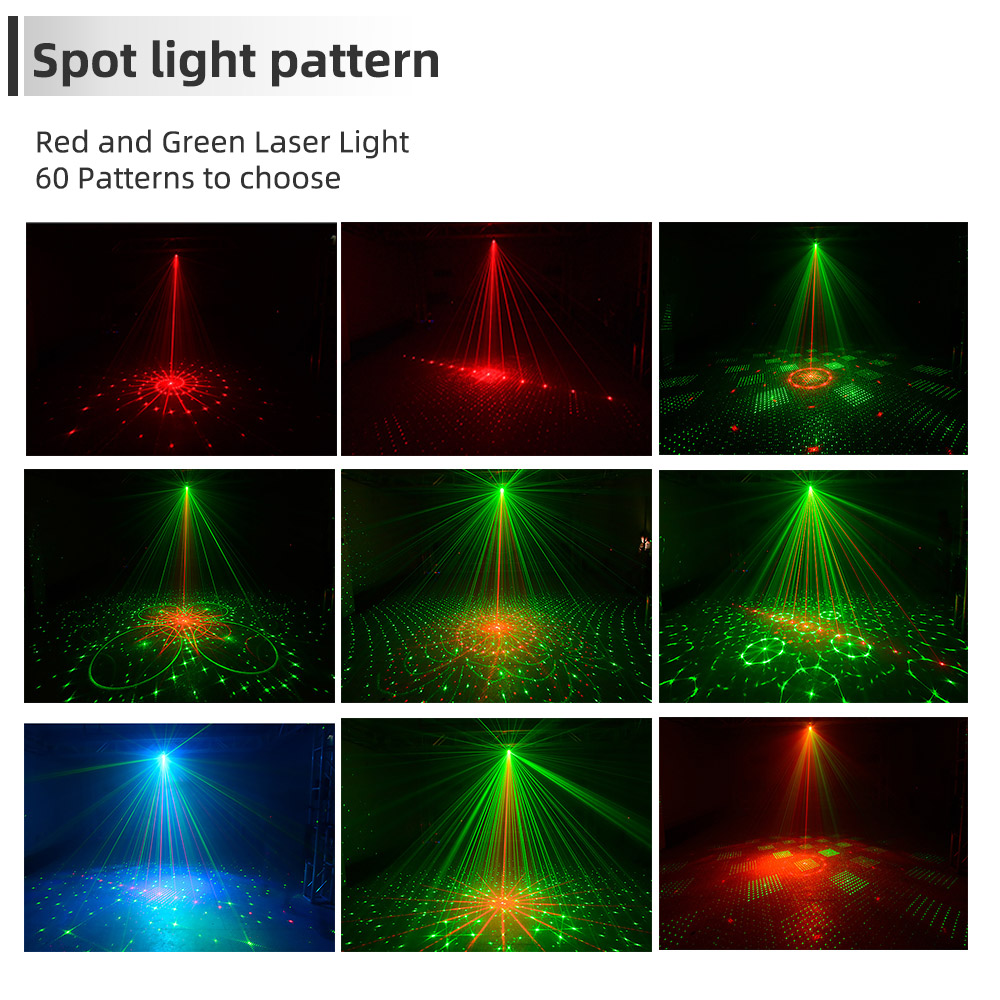 60 patterns Mini indoor DJ LED Effect Laser Stage Light Remote Control Effect light for Business Lighting KTV Bar Party Lamp