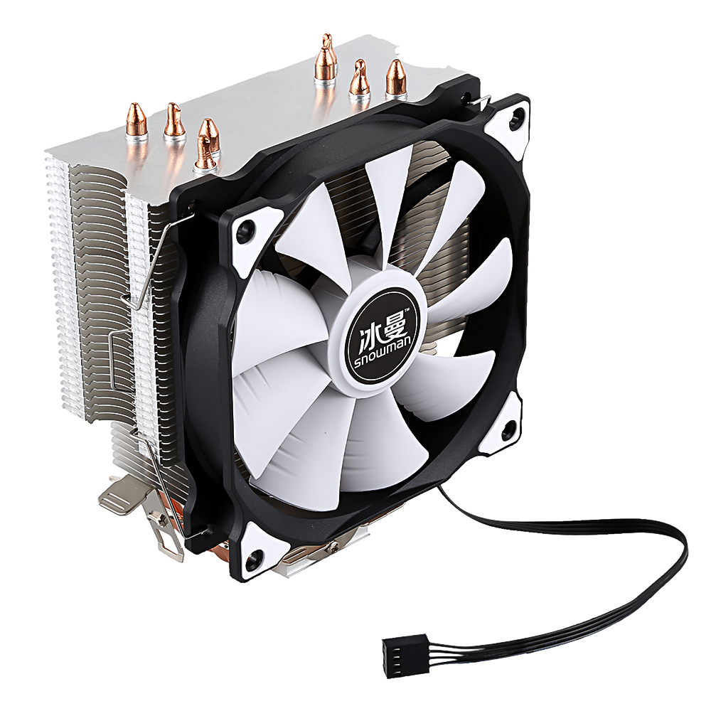 12V 4Pin 4 Pure Copper Heat Pipe Air Cooling 12cm CPU Cooler Radiator Freeze Tower Cooling System Silent CPU Cooling Fan