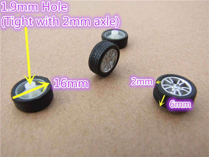 4pcs K405B 16mm Diameter Mini Rubber Wheels four-wheel Drive Car Wheel DIY Toys Parts Sell At A Loss USA Belarus Ukraine