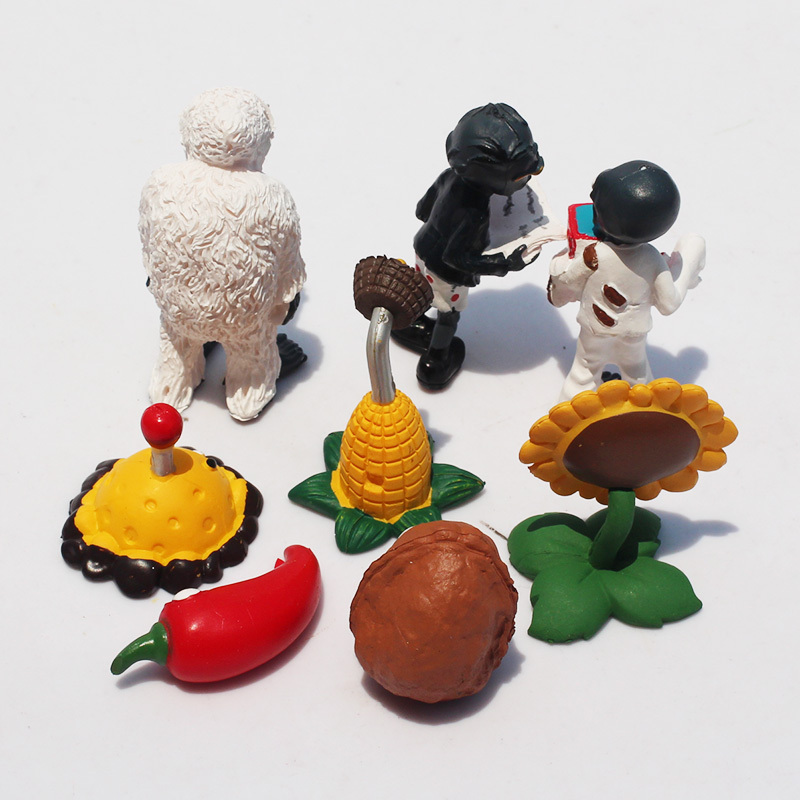 8pcs/Lot Plants VS Zombies Figures Sunflower Potato Mine Jalapeno Wall-nut Kernel-pult PVZ Collectible Model Toys