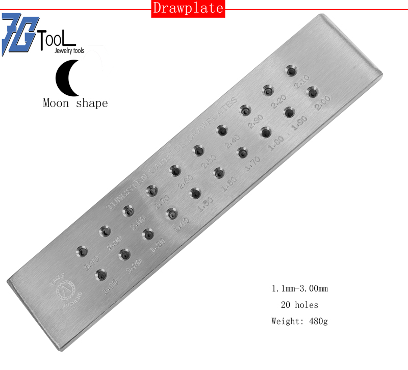 Moon Shape 3.10-5.00mm 30 holes/20 holes, Tungsten Carbide Wire Drawplate, Jewelry Making tools
