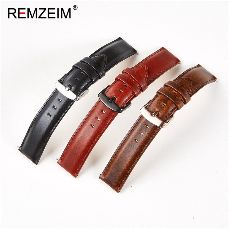New Oil Wax Genuine Leather Watchbands 18mm 20mm 22mm Quick Release Watch Straps Smart Watch Band Watch Accessories