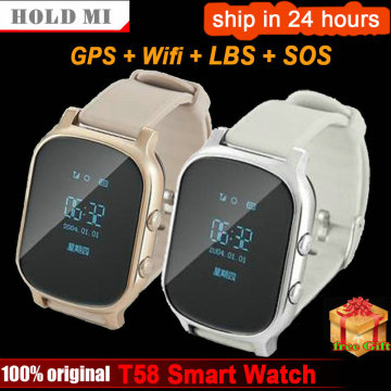 OLED Screen T58 Smart GPS WIFI Tracker Locator Anti-Lost Watch for Kid Elder Children Student Smartwatch with SOS Remote Monitor