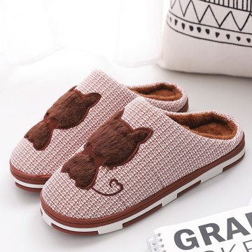 Woman slippers house Cute cat Pattern Female slippers Home goods cosiness Non-slip Warm Women Indoor slippers Family shoes