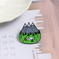 Lemon Banana Avocado Cactus Forest Mountain Cute Pins Collection Fresh Fruit Plants Badge Brooch Lapel Pin for Women Men Jewelry