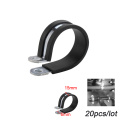 20pcs/lot 1.75 Inch Stainless Steel Cable Clamp Rubber Cushioned Insulated Clamp Metal Clamp Tube Holder for Tube Pipe