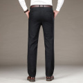 2020 Suit Pants Fashion Elegant Mens Dress Pants Solid Color Loose Straight Long Trousers Men's Slim Fit Formal Trousers Black