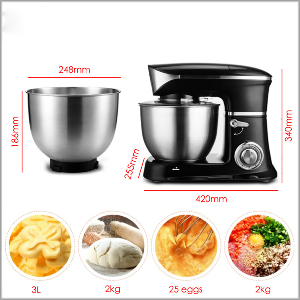 6.5L Food Mixer Kitchen Home Multifunction Fully Automatic Electric Cake Stand Mixer Dough Kneading Machine Juicer Meat Grinder