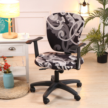 floral printed computer chair covers spandex elastic slipcovers for office chair Split chair back cover student study chair