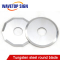 WaveTopSign Cross-edge Tungsten Steel Rotary Cutter Round Blade for Vibrating Knife Cutting Genuine Leather PVC Foam Sheet Cloth