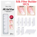 3Pcs/set Silk Fiber Builder Wrap Nail For Nail Art UV Gel Quick Extension Nail Form White Non-Woven Silks Tip DIY Salon Tools