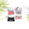 Typewriter Enamel Pin Vintage Printer Fax Machine Brooches and Pins Backpack Denim Clothes Lapel pin Cartoon Metal Badges