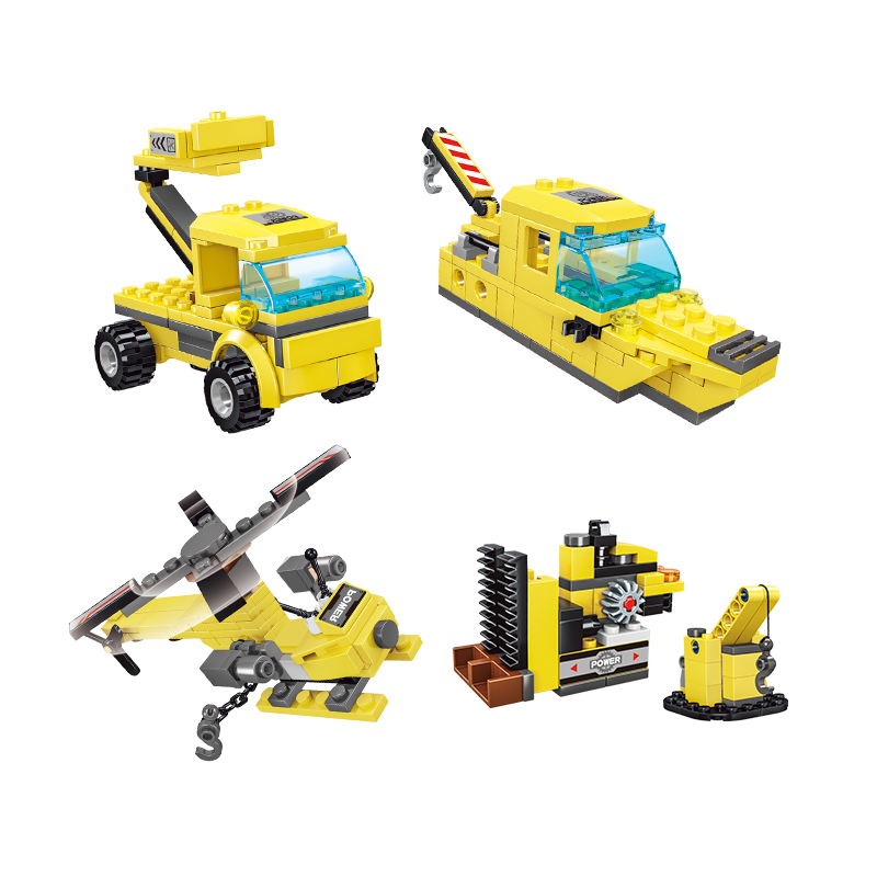 694PCS City Engineering Bulldozer Crane High-tech Dump Truck Building Blocks 8 IN 1 City Construction Car Figures Toy For Kids