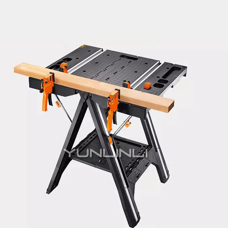 Multi-function Working Table Portable Folding Woodworking Saw Table & Sawhorse With Quick Clamps And Holding Pegs WX051