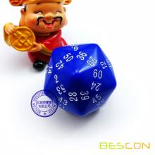 Bescon New Style Multi-sides Dice Polyhedral Dice 60-sided Gaming Dice, D60 dice, D60 dice, 60 Sides Die, 60 Sided Cube Blue