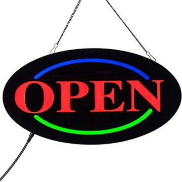 LED Neon Sign, Resin Business Open Sign Advertisement Board Electric Display Sign, for Business, Walls, Window, Shop, Bar, Hotel