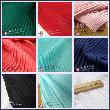 1psc multi-color Pleated Chiffon fabric pleated fabric solid color for organ dress skirt crushed (pleated 0.5m)