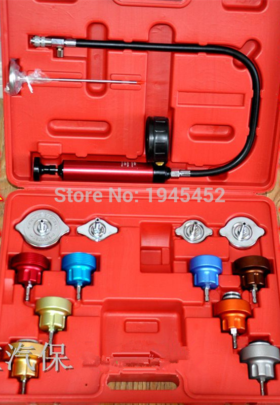 Widely Used 14 Pc Car Water Tank Leak Detector Auto Cooling System Radiator Pressure Tester Car Repair Tools