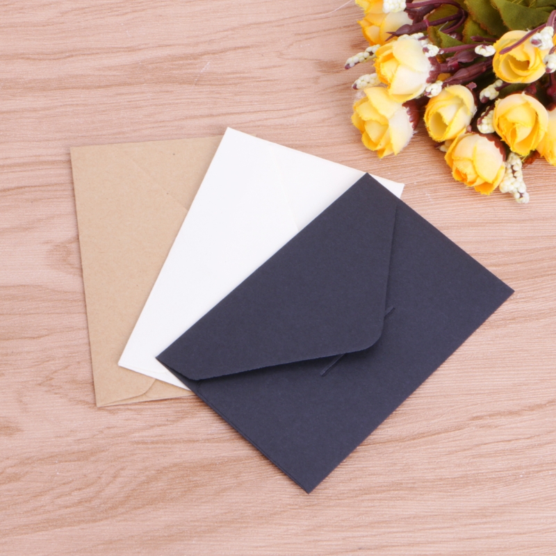 50 Pcs/lot White/Black/Brown Craft Paper Envelopes Vintage European Style Envelope For Card Scrapbooking Gift C26