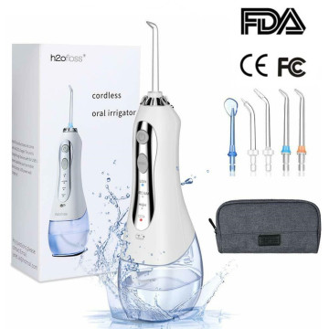 300ml Portable Oral Irrigator Waterproof Dental Water Flosser Jet USB Rechargeable Irrigator Dental Teeth Cleaner+5 Jet Tips&Bag