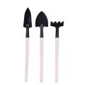 3pcs Mini Shovel Rake Garden Plant Tool Set Children Small Harrow Spade Shovel Gardening Tools Wood Planting Tool High Quality