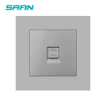SRAN wall rj11 interface,white/black/gold/sliver/gray Flame Retardant PC Panel 86mm*86mm telephone Socket