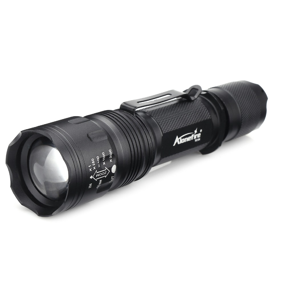 TK104 8000LM LED flashlight XM L2 Zoomable torch Waterproof rechargeable portable Tactical Gun Flash light Pistol Handgun lamp