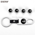 4 x Car Styling ST RS GT 5.0 Stainless Steel Zinc Alloy Wheel Tire Valve Ste Caps With Mini Wrench Key Chain For Mustang Shelby