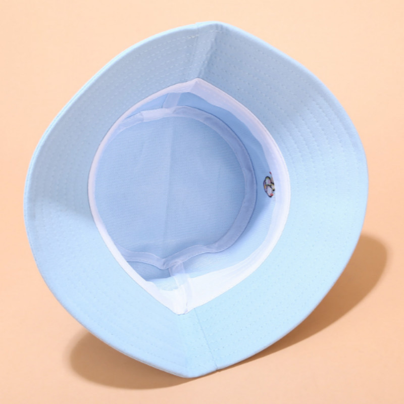 Ice Cream Bucket Hat For Women Cotton Candy Color Embroidery Summer Sunhat Outdoor Sports Fishing Cap Vacation Beach Panama Bob