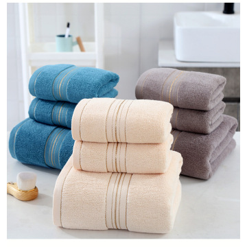 3pcs/set 100% Cotton Towel Set Bathroom Solid color Bath Towel For Adults Face Hand Towels Terry Washcloth Travel Sport Towel