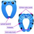 Toilet Training Seat Portable Toilet Seat Toddler PP Material with Carry Bag and 10 Packs Disposable Toilet Seat Covers (blue)