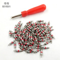 100Pcs Car Truck Zinc alloy Tire Tyre Valve Stem Core Part Replacement Tyre Zinc Alloy Valve Stem Core Part Valve core wrench